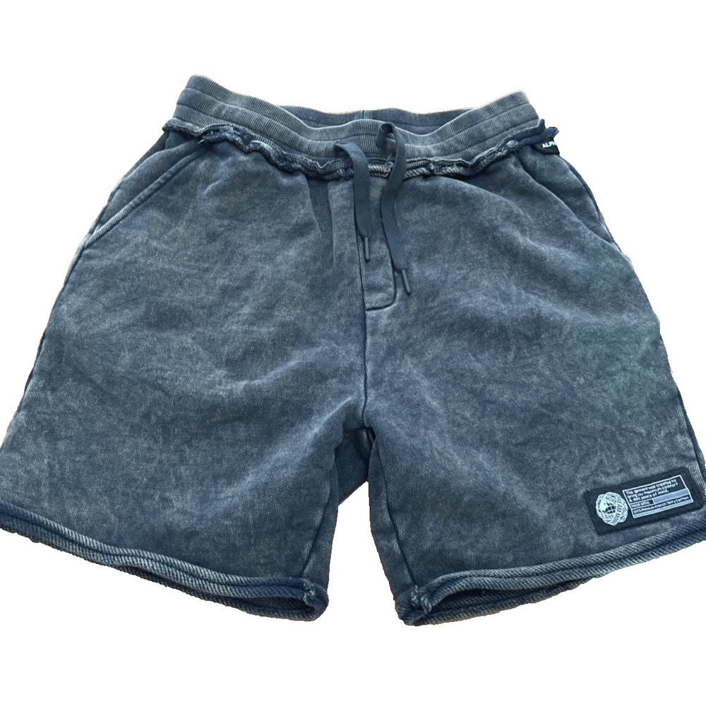 Men's French Terry Athletic Skater Shorts Gray Drawstring Casual Gym M
